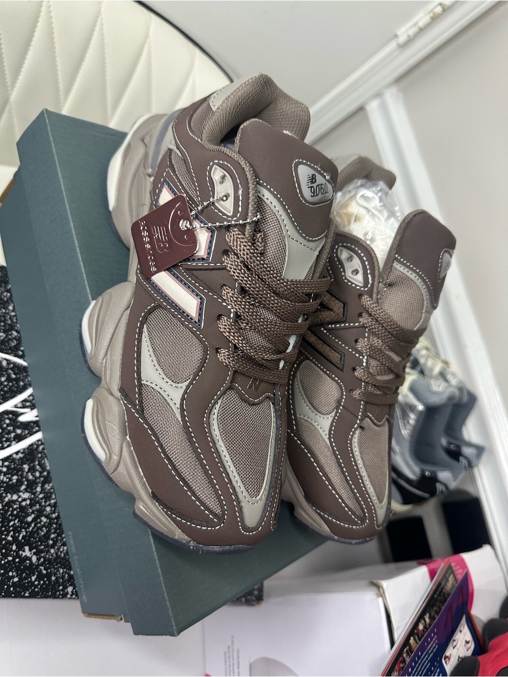 New Balance 9060 Men's Brown & Taupe Chunky Sneakers